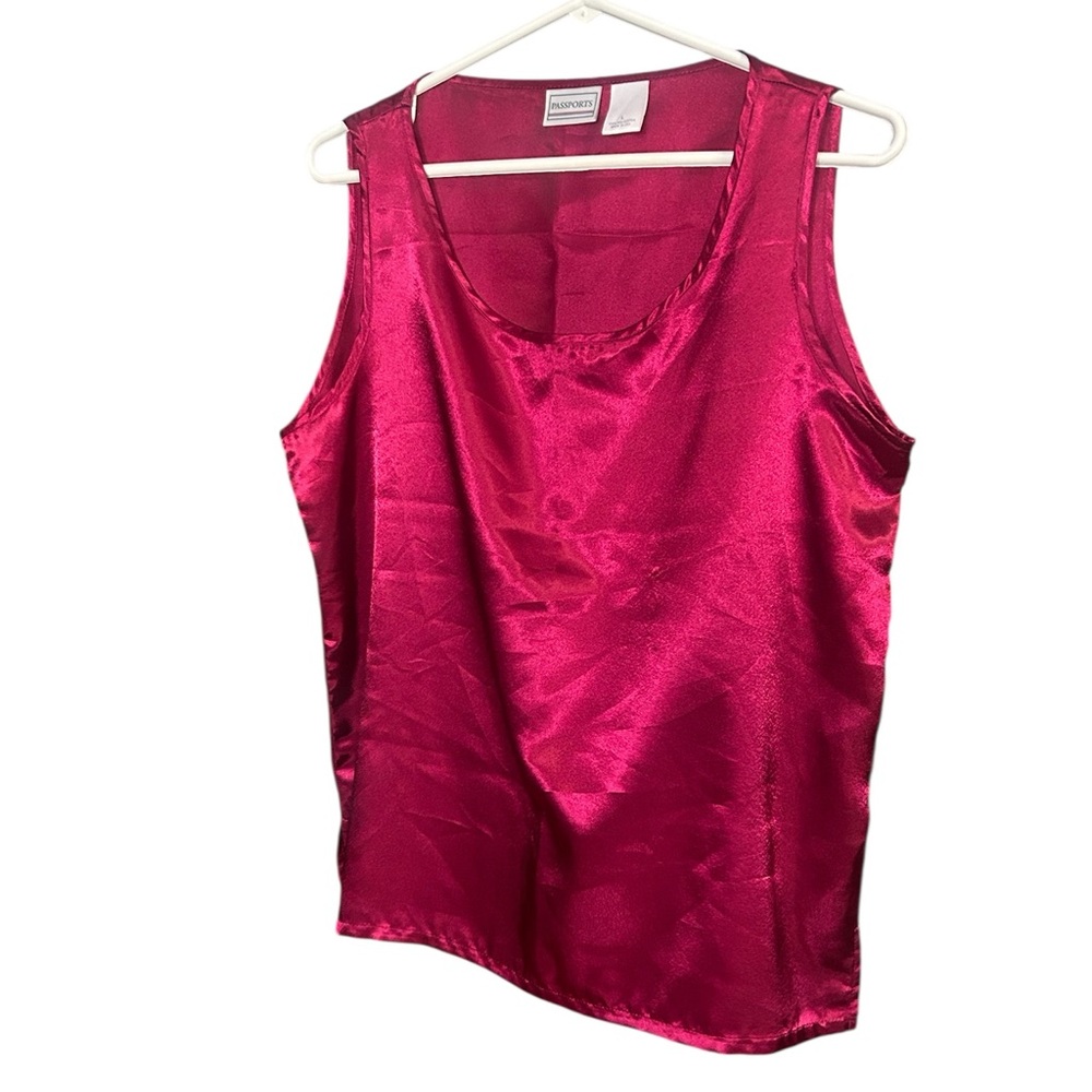 Passports Fuchsia Satin Blouse